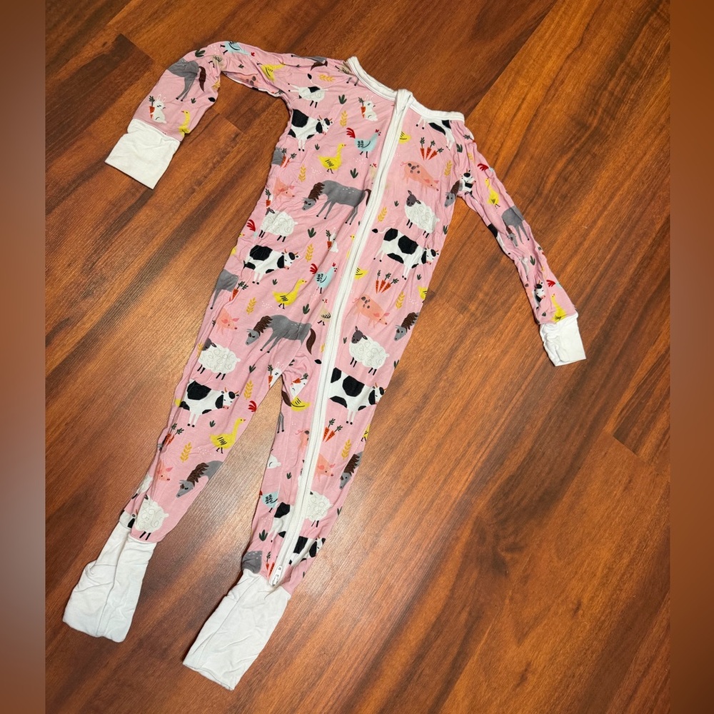 Little Sleepies Pink Animal Print Footie
